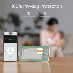 Baby Monitor – 2K, Dual Camera, 5" Screen, WiFi App, PTZ, Motion & Cry Detection, Temp & Humidity, Auto Tracking