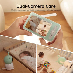 Baby Monitor – 2K, Dual Camera, 5" Screen, WiFi App, PTZ, Motion & Cry Detection, Temp & Humidity, Auto Tracking