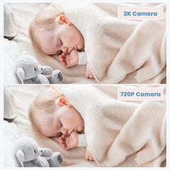 Baby Monitor – 2K, Dual Camera, 5" Split Screen, PTZ, Motion & Cry, Temp Sensor, Night Vision