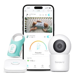 Smart Baby Breathing Monitor with 2.5K PTZ Camera, Sleep Tracking & App-Controlled Health Alerts