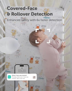 CüboAi CuboAi New Model Sleep Safety Bundle, Safety Alerts & Breathing Motion Detection, 2.5K QHD Night Vision WiFi Baby Monitor Camera, 2-Way Audio, Temp & Humidity Sensor, Lullabies, App Control