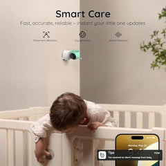 Baby Monitor – 2K, Dual Camera, 5" Screen, WiFi App, PTZ, Motion & Cry Detection, Temp & Humidity, Auto Tracking