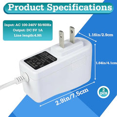 Charger – 2-Pack 5V Power Cord, VTech VM901/VM919/VM819 Compatible