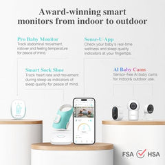 Smart Baby Breathing Monitor with 2.5K PTZ Camera, Sleep Tracking & App-Controlled Health Alerts