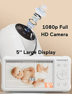 Momcozy 1080P BM01 Video Baby Monitor with Camera and Audio