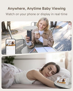 WiFi Baby Monitor with 5-Inch Display, Auto Tracking Camera, Night Vision & App Control