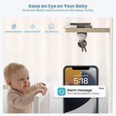Baby Monitor – 2K, Dual Camera, 5" Split Screen, PTZ, Motion & Cry, Temp Sensor, Night Vision