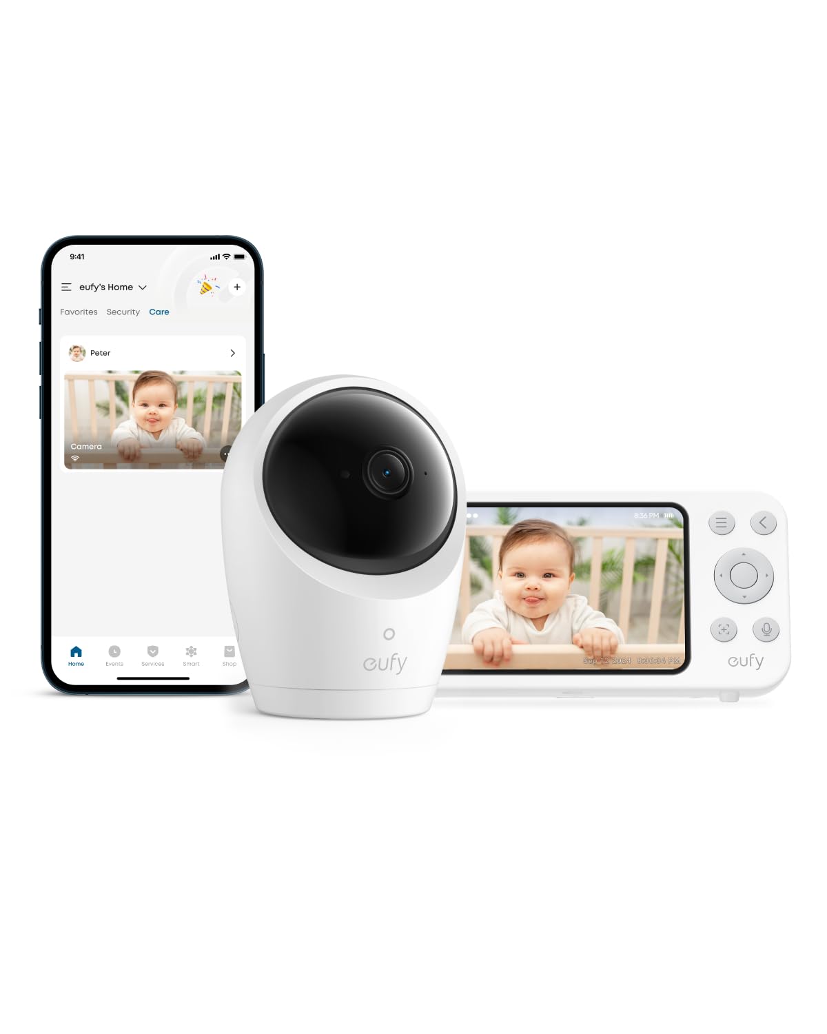Baby Monitor – WiFi/No WiFi, PTZ, 24/7 Recording, Built-in Battery