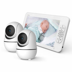 2-Camera Split-Screen Baby Monitor with 7-Inch Screen