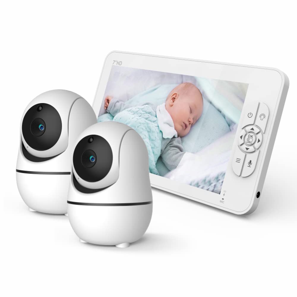 2-Camera Split-Screen Baby Monitor with 7-Inch Screen