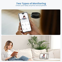 Baby Monitor – 2K, Dual Camera, 5" Split Screen, PTZ, Motion & Cry, Temp Sensor, Night Vision