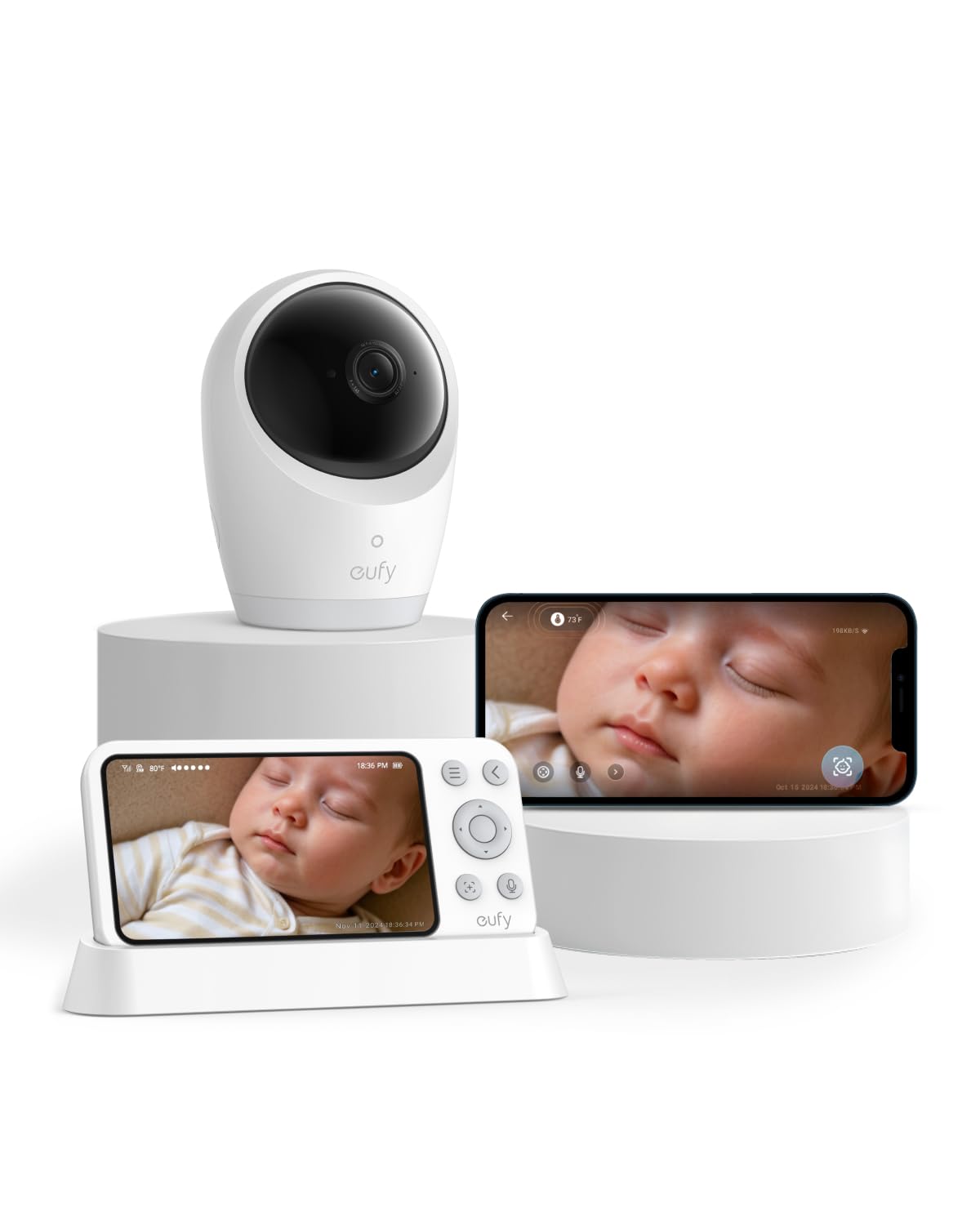 Baby Monitor – 4K Camera, 5" Screen, WiFi/No WiFi, 8X Zoom, PTZ, Night Vision, 24/7 Recording