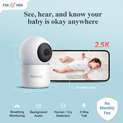 Baby Monitor – 2.5K PTZ, Breathing & Cry Detection, Indoor Camera