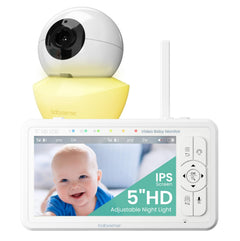 Split-Screen 5-Inch HD Baby Monitor with Night Vision, 1000ft Range & 4X Zoom Camera