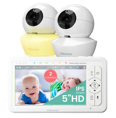 Split-Screen 5-Inch HD Baby Monitor with Night Vision, 1000ft Range & 4X Zoom Camera