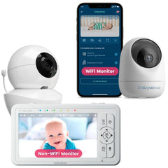 Split-Screen 5-Inch HD Baby Monitor with Night Vision, 1000ft Range & 4X Zoom Camera
