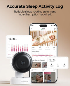 2K AI Smart Baby Monitor with 2-Way Audio, Cry & Motion Detection, Sleep Tracking & App Control