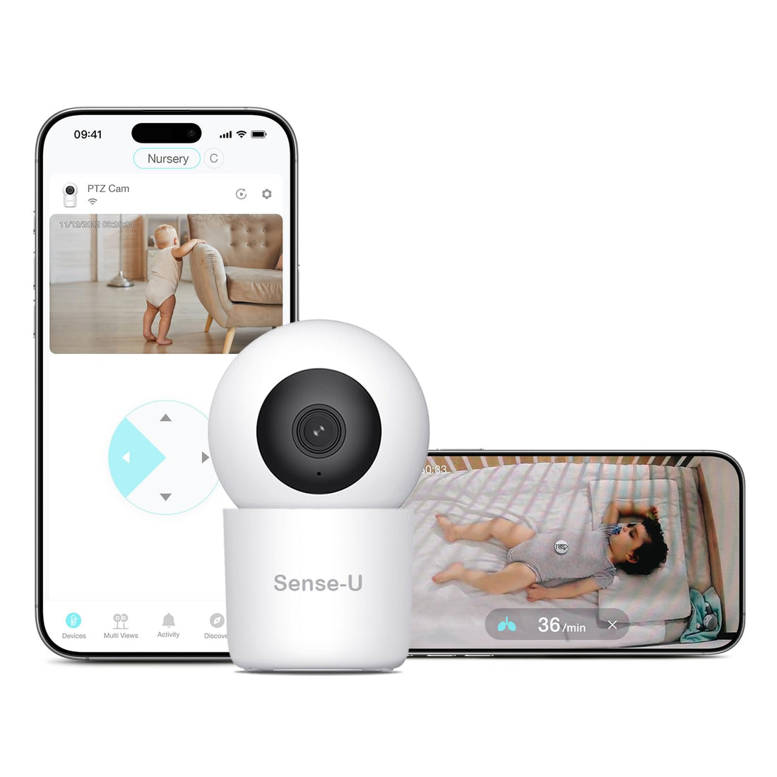 Baby Monitor – 2.5K PTZ, Breathing & Cry Detection, Indoor Camera