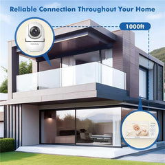 6" Split-Screen No-WiFi Baby Monitor, 2 Cameras, PTZ, Long Battery & 1000ft Range