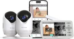 Baby Monitor – 4" Screen, 1080P Camera, WiFi App, Split Screen, Motion Alerts, Night Vision, 2-Way Talk, Recording