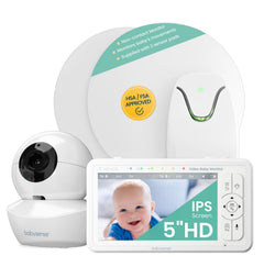 Split-Screen 5-Inch HD Baby Monitor with Night Vision, 1000ft Range & 4X Zoom Camera