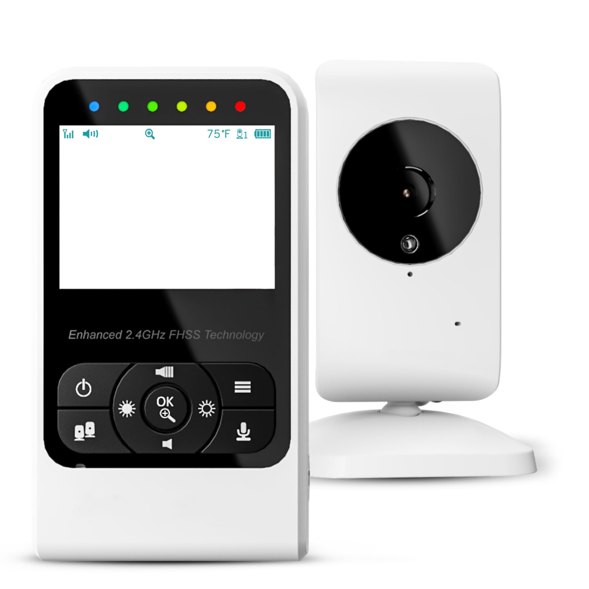 No-WiFi Split-Screen HD Video Baby Monitor with Night Light & Audio