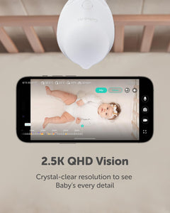 2.5K QHD Smart Baby Monitor with Sleep Safety Alerts, Floor Stand & App Control