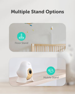 2.5K QHD Smart Baby Monitor with Sleep Safety Alerts, Floor Stand & App Control