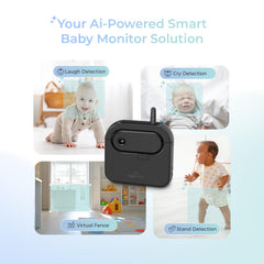 AI-Powered Wireless Baby Car Monitor with Virtual Fence, 1000ft Range & Safety Alerts, Add-On Camera Kit