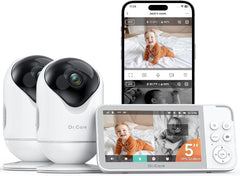 WiFi Smart Baby Monitor with 2K Camera, Split-Screen Display, Cry/Motion Alerts & 5” App-Controlled System