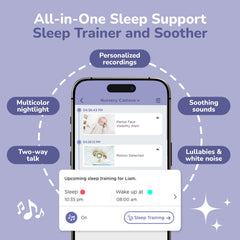 AI Smart HD Baby Monitor with Wellness Tracking, Night Vision, Nightlight & App-Controlled Camera System