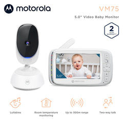 Baby Monitor – 5" Screen, PTZ, No WiFi, Night Vision, Temperature Sensor, Lullabies, 1000ft Range