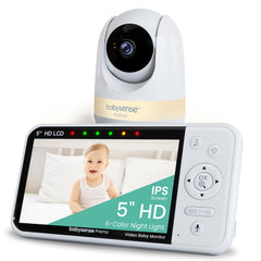 No-WiFi Split-Screen HD Video Baby Monitor with Night Light & Audio