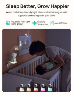 Smart WiFi Baby Monitor with Split-Screen Display, HD/2K Camera, Privacy Mode & Cry/Motion Alerts