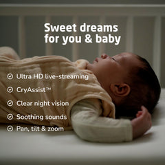 2K PTZ Baby Monitor with AI Cry Translation, Secure Non-WiFi Parent Unit & 5-Inch Display