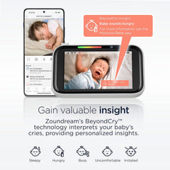 WiFi HD Baby Monitor with AI Cry Detection, 5-Inch Touch Screen & App Monitoring