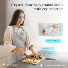Baby Monitor – 2.5K PTZ, Breathing & Cry Detection, Indoor Camera