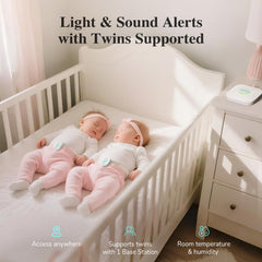 2.5K Smart Baby Breathing Monitor with Motion Tracking, Vibration Alerts & No Monthly Fee System