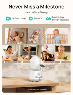 Smart WiFi Baby Monitor with Split-Screen Display, HD/2K Camera, Privacy Mode & Cry/Motion Alerts