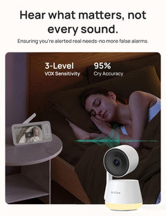 Smart WiFi Baby Monitor with Split-Screen Display, HD/2K Camera, Privacy Mode & Cry/Motion Alerts