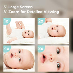 Baby Monitor – 5" HD Screen, Dual Camera, No WiFi, PTZ, Night Vision, Motion & Sound Detection