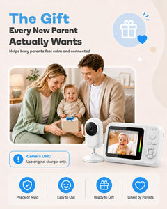 Baby Monitor – 2.8" Screen, No WiFi, VOX, Night Vision, Temp Sensor, Lullabies, 2-Way Talk, Travel Portable