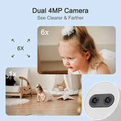 2-Camera Split-Screen Baby Monitor with 7-Inch Touch Screen and Floor Stand