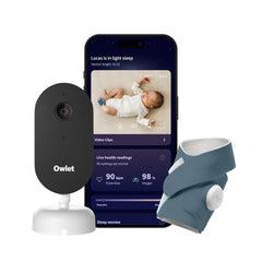 2K HD Smart Baby Monitor Bundle with Dream Sock Oxygen & Heart Rate Tracking, Sleep Insights App Control