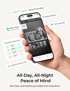 Baby Monitor – 4" Screen, 1080P Camera, WiFi App, Split Screen, Motion Alerts, Night Vision, 2-Way Talk, Recording