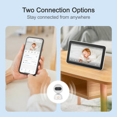 2-Camera Split-Screen Baby Monitor with 7-Inch Touch Screen and Floor Stand