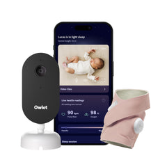 2K HD Smart Baby Monitor Bundle with Dream Sock Oxygen & Heart Rate Tracking, Sleep Insights App Control