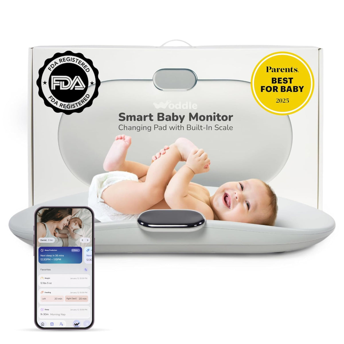 All-in-One Smart Baby Changing Pad with Medical-Grade Scale, AI App & Night Light System
