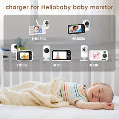 Charger – Baby Monitor Power Cord, 5V, Compatible with HelloBaby HB66/HB50/HB6550/HB30, Model K05S050100U