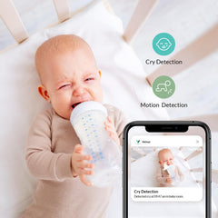 WiFi Baby Monitor with 5-Inch Screen, Cry Detection, Sleep Tracking & Environmental Sensors